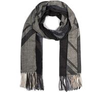 Schal STYLEBREAKER "Web Schal Geometrisch", Damen, schwarz (schwarz, grau), Obermaterial: 100% Viskose CV., Modisch, Modetücher Schal (62483704-0) schwarz, grau