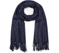 Schal STYLEBREAKER "Weicher Schal Uni mit Fransen", Damen, blau (dunkelblau), Obermaterial: 100% Viskose CV., Modisch, Modetücher Schal (57447915-0) dunkelblau