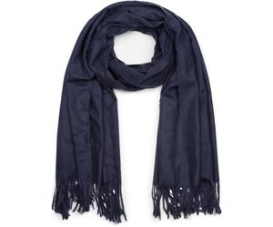 Schal STYLEBREAKER "Weicher Schal Uni mit Fransen", Damen, blau (dunkelblau), Obermaterial: 100% Viskose CV., Modisch, Modetücher Schal (57447915-0) dunkelblau
