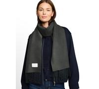 Schal TOM TAILOR, Damen, grau (schwarzest olive), Web, Materialmix, Modetücher Schal, mit Fransen (94104221-0) schwarzest olive
