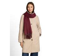 Schal TOM TAILOR, Damen, rot (preppy plum), Web, Materialmix, Modetücher Schal, mit Fransen (21868315-0) preppy plum