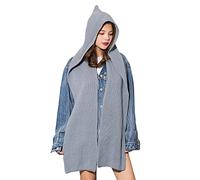Schal Winter Unisex Winterschal Strick Grobstrickschal mit Kapuze Strickschal Poncho Deckenschal Damen Herren Schalmütze Modern Herbstschal Winddicht Damenschal Lang Kapuzenschal Outdoor Geschenk