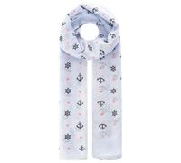 Schal ZWILLINGSHERZ "Anker", Damen, blau, Web, Obermaterial: 100% Polyester, Modetücher Schal, Ankermotiv, leichter Stoff, maritimer Look (66691825-0) blau