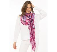 Schal ZWILLINGSHERZ "Flower Paisley", Damen, pink, Web, Obermaterial: 100% Polyester, Modetücher Schal, farbenfroh, transparent, mit Schriftzug (34480452-0)