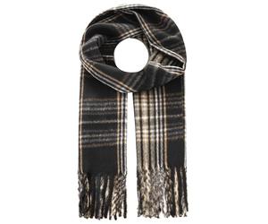 Schal ZWILLINGSHERZ "Kariert", Herren, schwarz, Web, Kunstfaser, Modetücher Schal, mit Karo-Muster und Fransenabschlüssen (68900716-0) schwarz