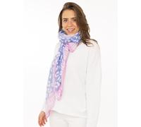 Schal ZWILLINGSHERZ "Leo Dreams", Damen, hellblau, Web, Obermaterial: 100% Polyester, Modetücher Schal, Leomuster und Schriftzug, transparenter Look (67255804-0) hellblau