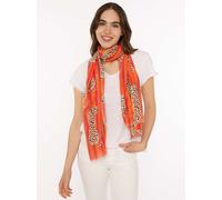 Schal ZWILLINGSHERZ "Leopard", Damen, orange, Web, Kunstfaser, gemustert, mehrfarbig, Modetücher Schal, Leoparden Muster, leichter Stoff (60496440-0) orange