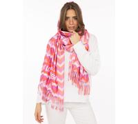 Schal ZWILLINGSHERZ "Love & More", Damen, neonpink, Web, Polyester, Modetücher Schal, stylischer Schal mit Schriftzug (88842839-0) neonpink