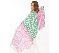 Schal ZWILLINGSHERZ "Love & More", Damen, pink, grün, Web, Polyester, Modetücher Schal, stylischer Schal mit Schriftzug (25625169-0) pink, grün