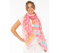 Schal ZWILLINGSHERZ ""Love & More"", Damen, pink, Web, Polyester, mehrfarbig, Modetücher Schal, stylischer Schal mit Schriftzug (46537037-0) pink