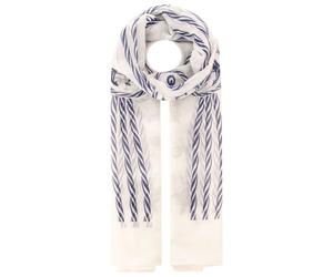 Schal ZWILLINGSHERZ "Ocean", Damen, weiß, Web, Obermaterial: 100% Polyester, Modetücher Schal, Maritimes Muster, leichter Stoff (15200417-0) weiß