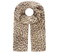 Schal ZWILLINGSHERZ "Print Leo", Damen, beige, Web, Obermaterial: 100% Polyester, Modetücher Schal, Leomuster, Fransen an den Enden (29109430-0) beige