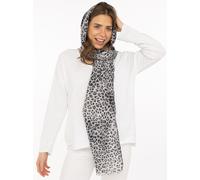 Schal ZWILLINGSHERZ "Print Leo", Damen, grau, Web, Obermaterial: 100% Polyester, Modetücher Schal, Leomuster, Fransen an den Enden (84268204-0) grau