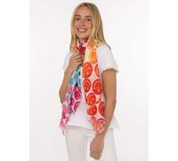 Schal ZWILLINGSHERZ "Smiles", Damen, bunt (multi), Web, Materialmix, Modetücher Schal, farbenfroh, fröhliches Smiley-Muster, Fransenabschluss (69248867-0) multi