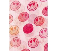 Schal ZWILLINGSHERZ "Smiles", Damen, pink, Web, Obermaterial: 100% Polyester, Modetücher Schal, transparenter Look, fröhliche Gesichter (22728413-0) pink