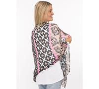 Schal ZWILLINGSHERZ "Viskose Mix "Leo Mix"", Damen, mittelbeige, Obermaterial: 80% Polyester, 20% Viskose, Modetücher Schal, mit modernem Leomuster und Schriftzug - Hingucker (63484057-0) mittelbeige