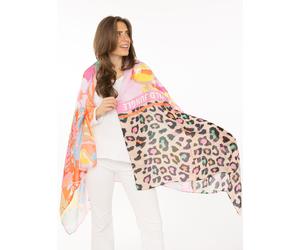 Schal ZWILLINGSHERZ "Wild Jungle", Damen, multi, Web, Kunstfaser, Modetücher Schal, farbenfrohes Muster mit Schriftzug (98265641-0) multi
