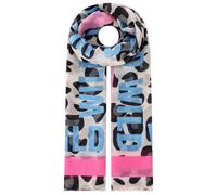 Schal ZWILLINGSHERZ "Wild Leo", Damen, pink, Obermaterial: 80% Polyester, 20% Viskose, Modetücher Schal, leichtes Material, großer Leo-Print mit Schriftzug WILD, offene Kanten (30327158-0) pink