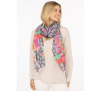 Schal ZWILLINGSHERZ ""Wild Love"", Damen, blau, Obermaterial: 100% Polyester, Modetücher Schal, trendiger Schal mit Herzen und Schriftzug (19659302-0) blau