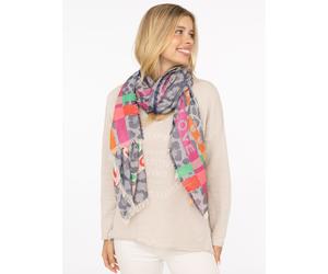 Schal ZWILLINGSHERZ "Wild Love", Damen, blau, Obermaterial: 100% Polyester, Modetücher Schal, trendiger Schal mit Herzen und Schriftzug (19659302-0) blau