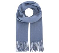 Schal ZWILLINGSHERZ "Wollmix Uni", Damen, blau, Materialmix, Modetücher Schal, mit Fransenabschluss (61113248-0)