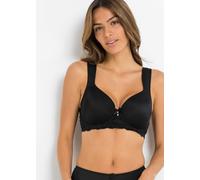 Schalen-BH BONPRIX "Schalen-BH mit gepolsterten Trägern", Damen, Gr. 105, Cup C, schwarz, Obermaterial: 80% Polyamid, 20% Elasthan. Futter: 100% Polyester. Spitze: 90% Polyamid, 10% Elasthan, BHs Scha