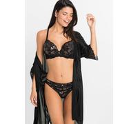 Schalen-BH BONPRIX "Schalen-BH mit schimmerndem Effekt", Damen, Gr. 85, Cup B, schwarz (schwarz, kupfer), Obermaterial: 91% Polyamid, 9% Elasthan. Futter: 83% Polyamid, 17% Elasthan. Spitze: 88% Polya