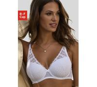 Schalen-BH LASCANA "Amira", Damen, Gr. 90, Cup C, weiß, Microtouch, Obermaterial: 89% Polyamid, 11% Elasthan, BHs, mit Spacer-Schalen und modischem High-Apex Schnitt, Dessous (90364609-90) weiß