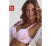 Schalen-BH LASCANA "BH mit Bügel, Dirndl-BH, Wanda", Damen, Gr. 70, Cup D, rosa (pink, rose), Spitze, Obermaterial: 75% Polyamid, 20% Polyester, 5% Elasthan, BHs Schalen-BH, mit seitlicher Stickerei S