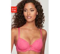 Schalen-BH LASCANA "Cara", Damen, Gr. 85, Cup D, pink, Spitze, Obermaterial: 74% Polyamid, 15% Polyester, 11% Elasthan, BHs Schalen-BH, mit Bügel rundum aus filigraner Spitze - auch ideal für große Gr