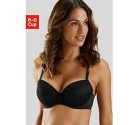 Schalen-BH LASCANA "Chiara", Damen, Gr. 70, Cup C, schwarz, Spitze, Trikot, Obermaterial: 85% Polyamid (TACTEL), 15% Elasthan (LYCRA), modisch, BHs, mit graphischem Netz-Muster, Dessous (19111750-70)