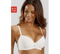 Schalen-BH LASCANA "Chiara", Damen, Gr. 75, Cup D, beige (cream), Spitze, Obermaterial: 85% Polyamid (TACTEL), 15% Elasthan (LYCRA), BHs Schalen-BH, mit graphischem Netz-Muster, Dessous (72723627-75)