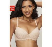 Schalen-BH LASCANA "Chiara", Damen, Gr. 90, Cup G, braun (toffee), Spitze, Obermaterial: 85% Polyamid (TACTEL), 15% Elasthan (LYCRA), BHs Schalen-BH, mit graphischem Netz-Muster, Dessous - ideal für g