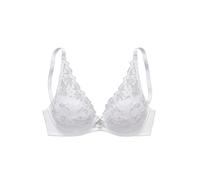 Schalen-BH LASCANA, Damen, Gr. 105, Cup B, weiß, Obermaterial: 60% Polyamid, 20% Elasthan, 20% Polyester, BHs Schalen-BH, mit Bügel in High-Apex-Schnittform aus Stickereispitze, sexy Dessous (43859862