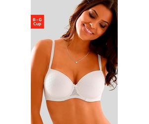 Schalen-BH LASCANA, Damen, Gr. 80, Cup D, weiß, Microtouch, Obermaterial: 86% Polyamid, 14% Elasthan, BHs Spitzenwäsche Bügel-BH Spitzen-BH Dirndl-BH Schalen-BH, mit Bügel und graphischer Spitze, Dess