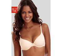 Schalen-BH LASCANA, Damen, Gr. 85, Cup C, beige (puder), Microtouch, Obermaterial: 82% Polyamid (TACTEL), 18% Elasthan (LYCRA), Basic, BHs Schalen-BH, mit Bügel, aus innovativem Spacer-Material, Basic