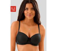 Schalen-BH LASCANA, Damen, Gr. 95, Cup F, schwarz, Microtouch, Obermaterial: 86% Polyamid, 14% Elasthan, BHs Spitzenwäsche Bügel-BH Spitzen-BH Dirndl-BH Schalen-BH, mit Bügel und graphischer Spitze, D