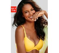 Schalen-BH LASCANA "Ela - perfect basic" Gr. 70, Cup A, gelb Damen BHs Bügel-BHs mit Bügel aus seidiger Microfaser, Basic Dessous Bestseller (90412747-70)
