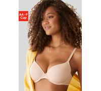 Schalen-BH LASCANA "Ela - perfect basic", Damen, Gr. 85, Cup B, braun (toffee), Microtouch, Obermaterial: 82% Polyamid (TACTEL), 18% Elasthan (LYCRA), Basic, BHs Schalen-BH, mit Bügel aus seidiger Mic