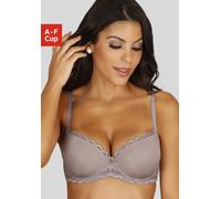 Schalen-BH LASCANA "Evita", Damen, Gr. 80, Cup D, beige (sand), Microtouch, Obermaterial: 90% Polyamid, 10% Elasthan, BHs Schalen-BH, mit feiner Spitzenborte, Dessous (11304644-80) sand