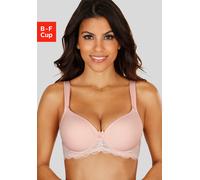 Schalen-BH LASCANA "T-Shirt-BH, Bügel-BH, Dirndl-BH", Damen, Gr. 95, Cup D, rosa (rose), Microtouch, Obermaterial: 85% Polyamid, 15% Elasthan, BHs Schalen-BH, mit breiten Trägern, weiche Spitze, große