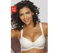 Schalen-BH LASCANA "T-Shirt-BH, Bügel-BH, Dirndl-BH", Damen, Gr. 95, Cup E, beige (creme), Microtouch, Obermaterial: 85% Polyamid, 15% Elasthan, BHs Schalen-BH, mit breiten Trägern, weiche Spitze, gro