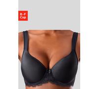 Schalen-BH LASCANA "T-Shirt-BH, Bügel-BH, Dirndl-BH", Damen, Gr. 95, Cup F, schwarz, Microtouch, Obermaterial: 85% Polyamid, 15% Elasthan, BHs Schalen-BH, mit breiten Trägern, weiche Spitze, große Grö