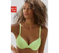 Schalen-BH LASCANA "Ela - perfect basic", Damen, Gr. 75, Cup AA, grün (maigrün), Microtouch, Obermaterial: 82% Polyamid (TACTEL), 18% Elasthan (LYCRA), Basic, BHs Schalen-BH, mit Bügel aus seidiger Mi