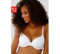 Schalen-BH LASCANA "T-Shirt-BH, Bügel-BH, Ela - perfect basic", Damen, Gr. 90, Cup B, weiß, Microtouch, Obermaterial: 82% Polyamid (TACTEL), 18% Elasthan (LYCRA), Basic, BHs Schalen-BH, aus seidiger M