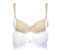 Schalen-BH LISCA "2er Pack Schalen BH Alegra", Damen, Gr. 85, Cup C, bunt (beige weiß), Obermaterial: 83% Polyamid PA. 17% Elasthan EL., BHs Schalen-BH (65150539-85) beige weiß