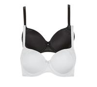 Schalen-BH LISCA "2er Pack Schalen BH Evelyn", Damen, Gr. 95, Cup E, bunt (schwarz, weiß), Obermaterial: 83% Polyamid PA. 17% Elasthan EL., BHs Schalen-BH (46740560-95) schwarz, weiß