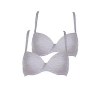 Schalen-BH NINA VON C. "2er Pack Schalen BH Light&Easy", Damen, Gr. 75, Cup B, bunt (silber melange), Obermaterial: 95% Modal CMD. 5% Elasthan EL., BHs Schalen-BH (71694845-75) silber melange