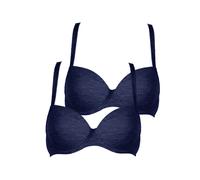 Schalen-BH NINA VON C. "2er Pack Schalen BH Light&Easy", Damen, Gr. 80, Cup B, blau (denim melange), Obermaterial: 95% Modal CMD. 5% Elasthan EL., BHs Schalen-BH (45950441-80) denim melange