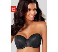 Schalen-BH NUANCE BY LASCANA, Damen, Gr. 100, Cup C, schwarz, Spitze, Obermaterial: 61% Polyester, 34% Polyamid, 5% Elasthan, BHs Schalen-BH, mit Bügel & abnehmbaren, transparenten Trägern- große Größ
